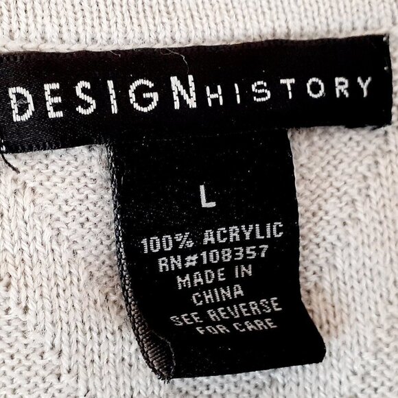 Design HISTORY Long High-Low Fringed Sweater; Gray; Size Large - Picture 3 of 4